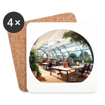 Espace de travail dynamique - Dessous de verre (lot de 4) - blanc - Devant