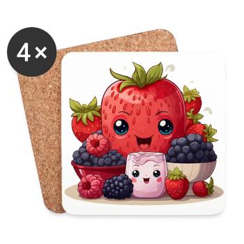 Berry Bliss - Coasters (set of 4) - white - Front