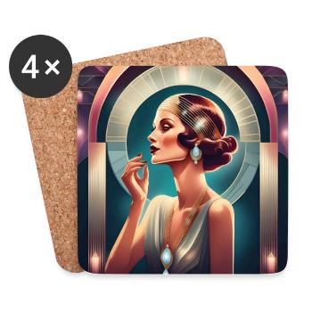 A dreamlike art deco woman - Coasters (set of 4) - white - Front