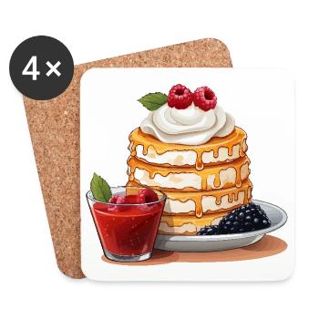 Gesunde Pfannkuchen - Untersetzer (4er-Set) - Weiß - Vorne