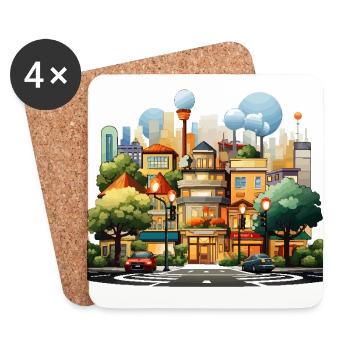 Intersection Harmony - Coasters (set of 4) - white - Front