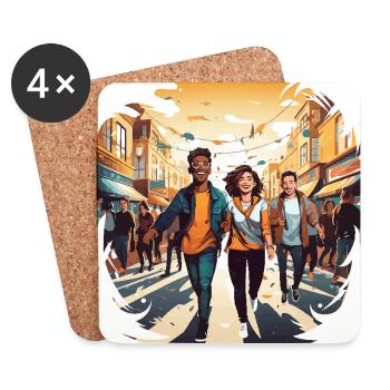 Stroll of Friendship - Coasters (set of 4) - white - Front