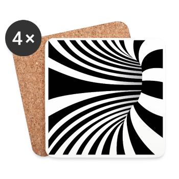 Hypnotic Black and White Art - Coasters (set of 4) - white - Front