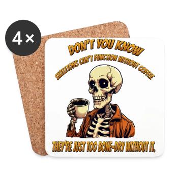 Bone dry coffee - Coasters (set of 4) - white - Front
