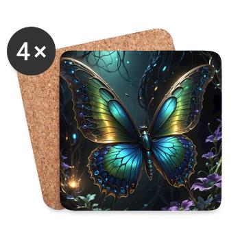 Schmetterling - Untersetzer (4er-Set) - Weiß - Vorne