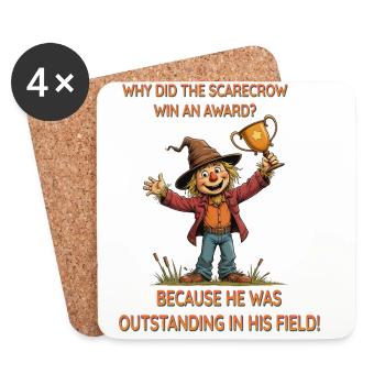 Winning scarecrow - Coasters (set of 4) - white - Front