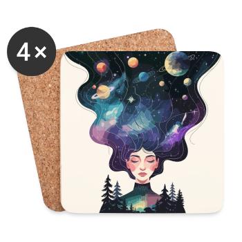Cosmic Dreams – Universe in the Head - Coasters (set of 4) - white - Front