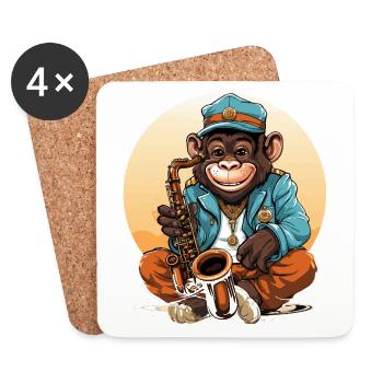 Swinging Simian Serenade - Coasters (set of 4) - white - Front