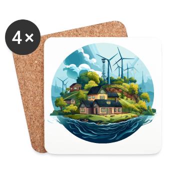 Innovation verte - Dessous de verre (lot de 4) - blanc - Devant