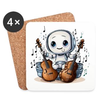 The Robotic Cellist - Coasters (set of 4) - white - Front