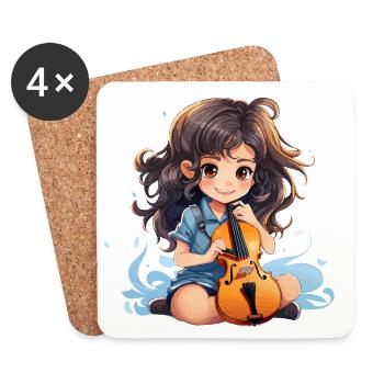 The Aspiring Violinist - Coasters (set of 4) - white - Front