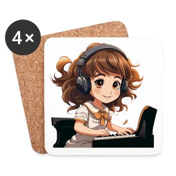 The Little Pianist - Coasters (set of 4) - white - Front