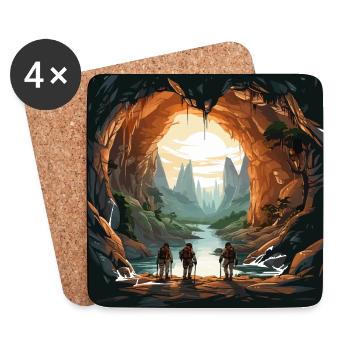 The Cave Explorers - Coasters (set of 4) - white - Front