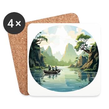 Les Vagabonds de la rivière - Dessous de verre (lot de 4) - blanc - Devant