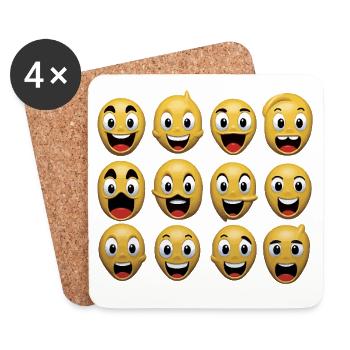 The Silly Expressions - Coasters (set of 4) - white - Front