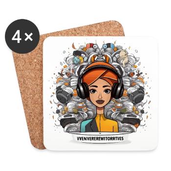 The Introverts Voice - Coasters (set of 4) - white - Front