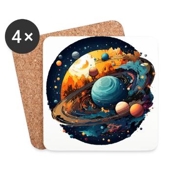 Die Planetengalerie - Untersetzer (4er-Set) - Weiß - Vorne