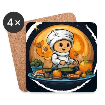 Die gastronomischen Planeten - Untersetzer (4er-Set) - Weiß - Vorne