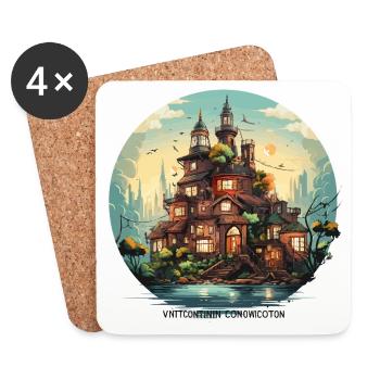 Die urbanen Chroniken - Untersetzer (4er-Set) - Weiß - Vorne