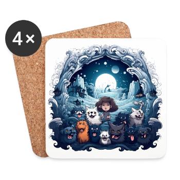 Royaume de la magie - Dessous de verre (lot de 4) - blanc - Devant