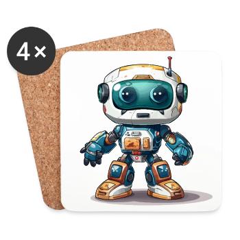 Robo-Wiederbelebung - Untersetzer (4er-Set) - Weiß - Vorne