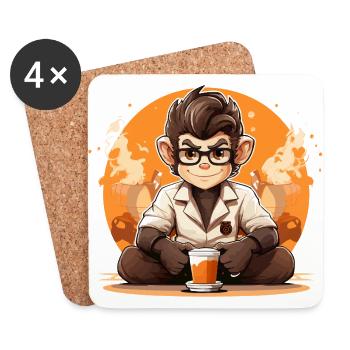 Primate Brew Barista Kaffeemischung - Untersetzer (4er-Set) - Weiß - Vorne