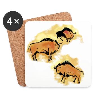Bison - Coasters (set of 4) - white - Front