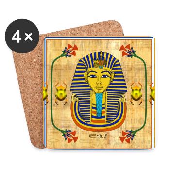 Toutankhamon I Papyri I Egypte - Dessous de verre (lot de 4) - blanc - Devant