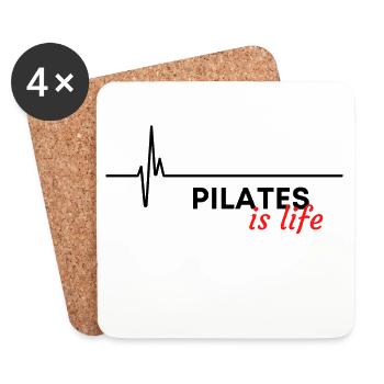 Pilates ist Leben - Untersetzer (4er-Set) - Weiß - Vorne
