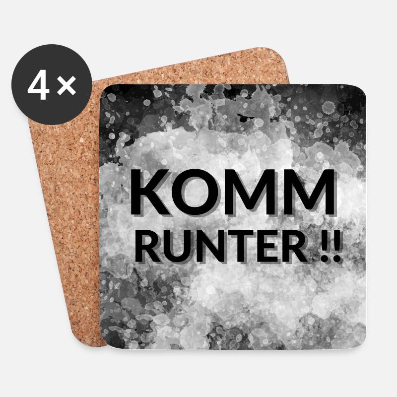 Komm runter !! - Untersetzer (4er-Set) - Weiß