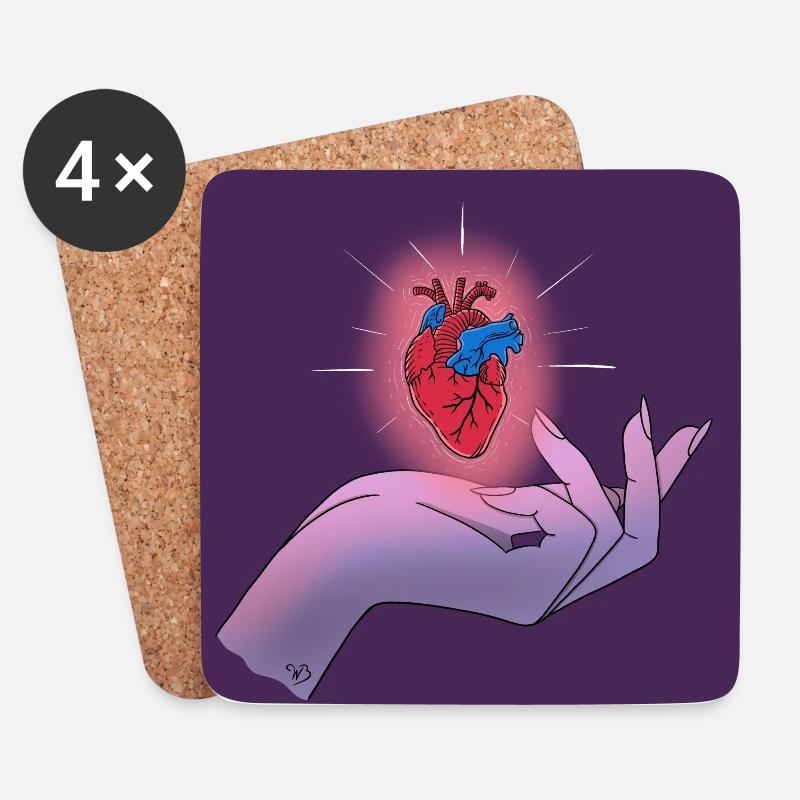 Hands Magnetizers colored background - Coasters (set of 4) - white