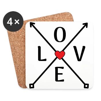 LOVE - Coasters (set of 4) - white - Front