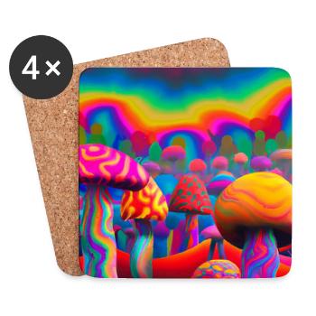 Rainbow mushroom forest - Coasters (set of 4) - white - Front