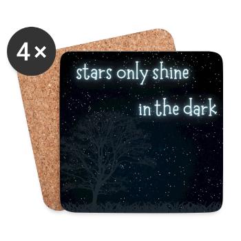 Stars only shine in the dark - Untersetzer (4er-Set) - Weiß - Vorne