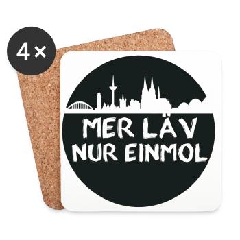 Mer läv nur einmol,köln,kreis,skyline - Untersetzer (4er-Set) - Weiß - Vorne