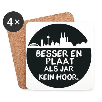 köln,skyline,kreis,sprüche,mundart - Untersetzer (4er-Set) - Weiß - Vorne