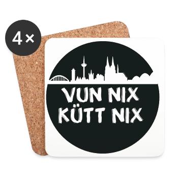 düsseldorf,skyline,kreis,Vun nix kütt nix - Untersetzer (4er-Set) - Weiß - Vorne