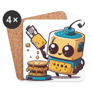 Robo-Chef - Dessous de verre (lot de 4) - blanc - Devant