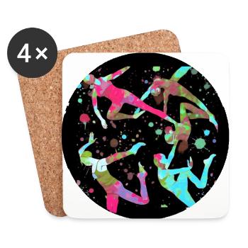 dancing, dancer, colorful, circle, figures - Coasters (set of 4) - white - Front