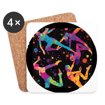Tänzerin, tanzen, illustration, Tänzer, Graffiti - Untersetzer (4er-Set) - Weiß - Vorne