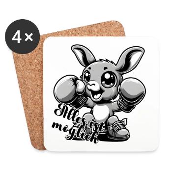 Mut-Hase: Alles ist möglich - Untersetzer (4er-Set) - Weiß - Vorne