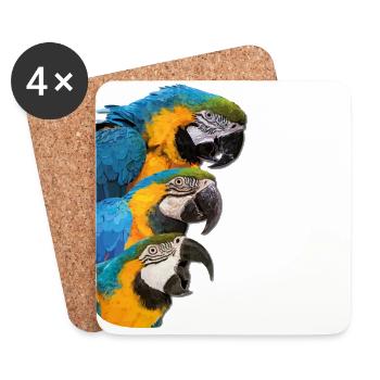Blue-and-yellow Macaw - Coasters (set of 4) - white - Front
