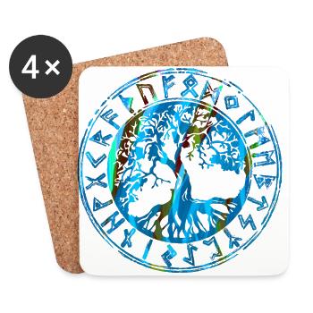 Tree of Life,Tree of Life,Graffiti,Celtic - Coasters (set of 4) - white - Front
