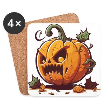 Spooky Pumpkin Craft - Coasters (set of 4) - white - Front