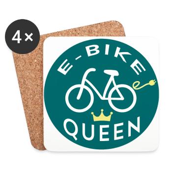 EBIKE QUEEN -Fahrrad E-Bike - Untersetzer (4er-Set) - Weiß - Vorne