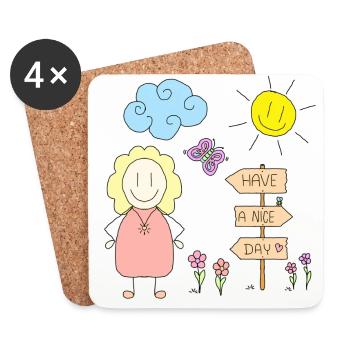 Have a nice day - Untersetzer (4er-Set) - Weiß - Vorne