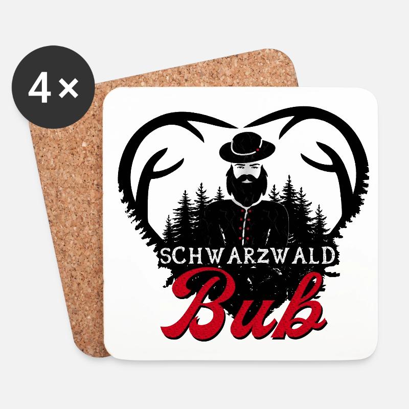 Schwarzwald Bub - Untersetzer (4er-Set) - Weiß