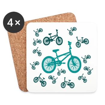 Vélo lumineux - Dessous de verre (lot de 4) - blanc - Devant