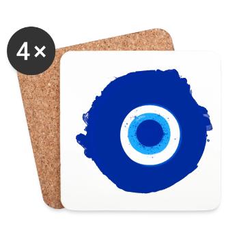 Eye,Blue Eye,Evil Eye,Nazar,Fatima - Coasters (set of 4) - white - Front