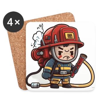 Fighting Fires - Coasters (set of 4) - white - Front